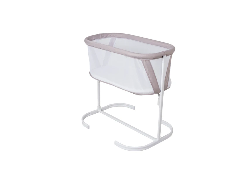 Childcare Simple Assembly Lightweight Baby Bassinet Sleeper With Mattress - White