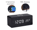 Wireless charging wooden electronic alarm clock