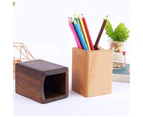 Wooden Pen Box Multiple-Use Desk Organizer Eco Natural Wood Storage Box (Black Walnut)