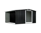 Wallaroo Garden Shed with Semi-Closed Storage 8*8FT - Black