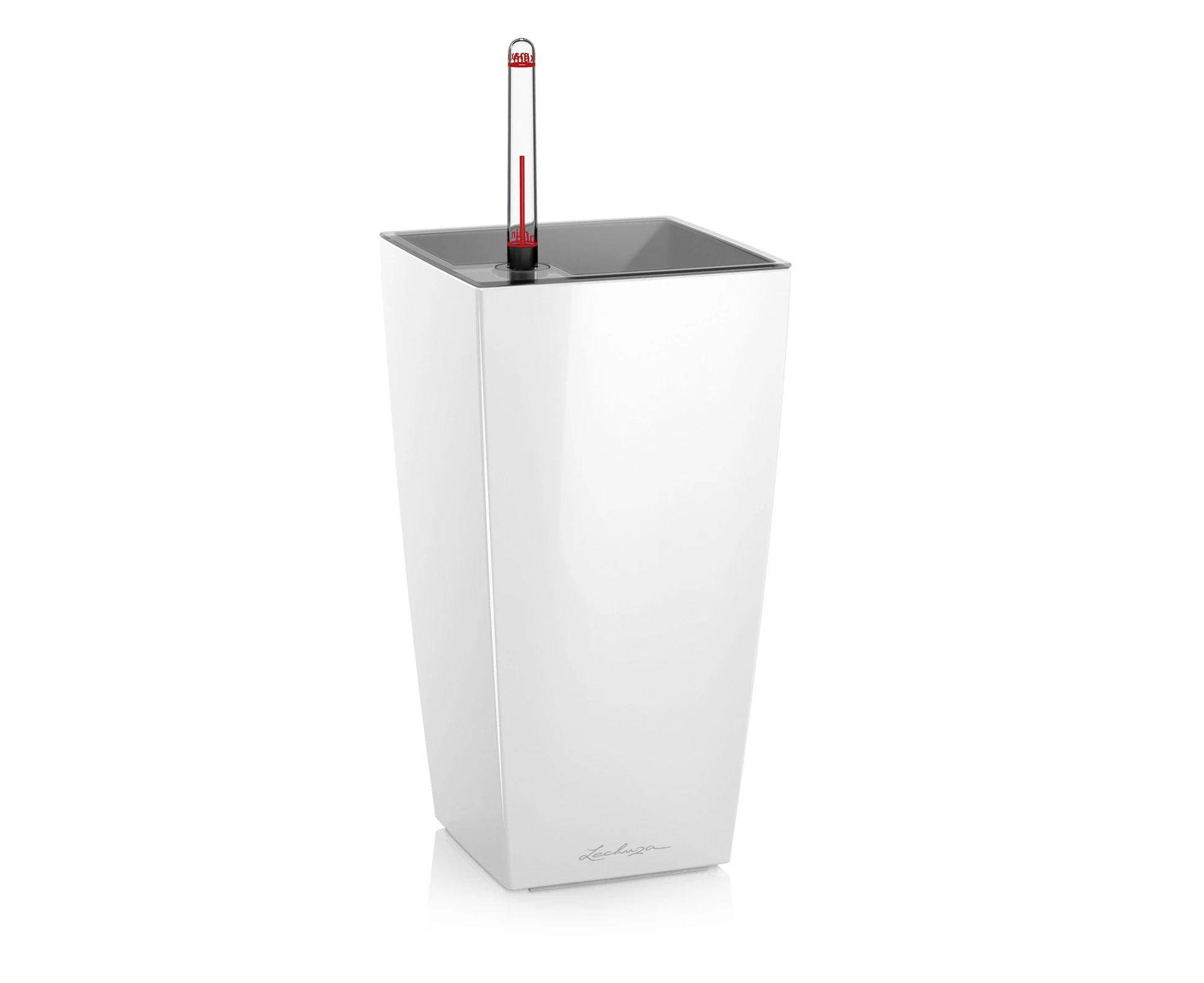 LECHUZA MAXI CUBI PLANTER POT (HIGH GLOSS WHITE)