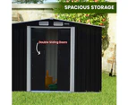 Wallaroo 10x8ft Zinc Steel Garden Shed with Open Storage - Black