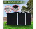 Wallaroo Garden Shed with Semi-Closed Storage 10*8FT - Black