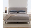 Velvet Fabric Upholstered Bed Frame in King, Queen and Double Size (Taupe White)