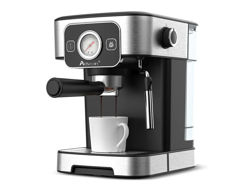 Advwin Espresso Coffee Machine Automatic Coffee Maker Milk Frother Steam making 15 Bar Pump Pressure