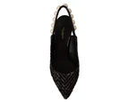 Dolce & Gabbana Black Gray Pearl Slingbacks Women Pumps Shoes