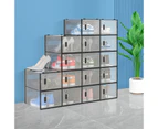 16PCS Plastic Shoe Storage Boxes Aromatic Stackable Foldable Shoe Rack Sneaker Display Box Organiser - Clear