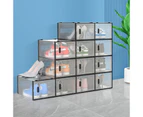 12PCS Plastic Shoe Storage Boxes Aromatic Stackable Foldable Shoe Rack Sneaker Display Box Organiser - Clear