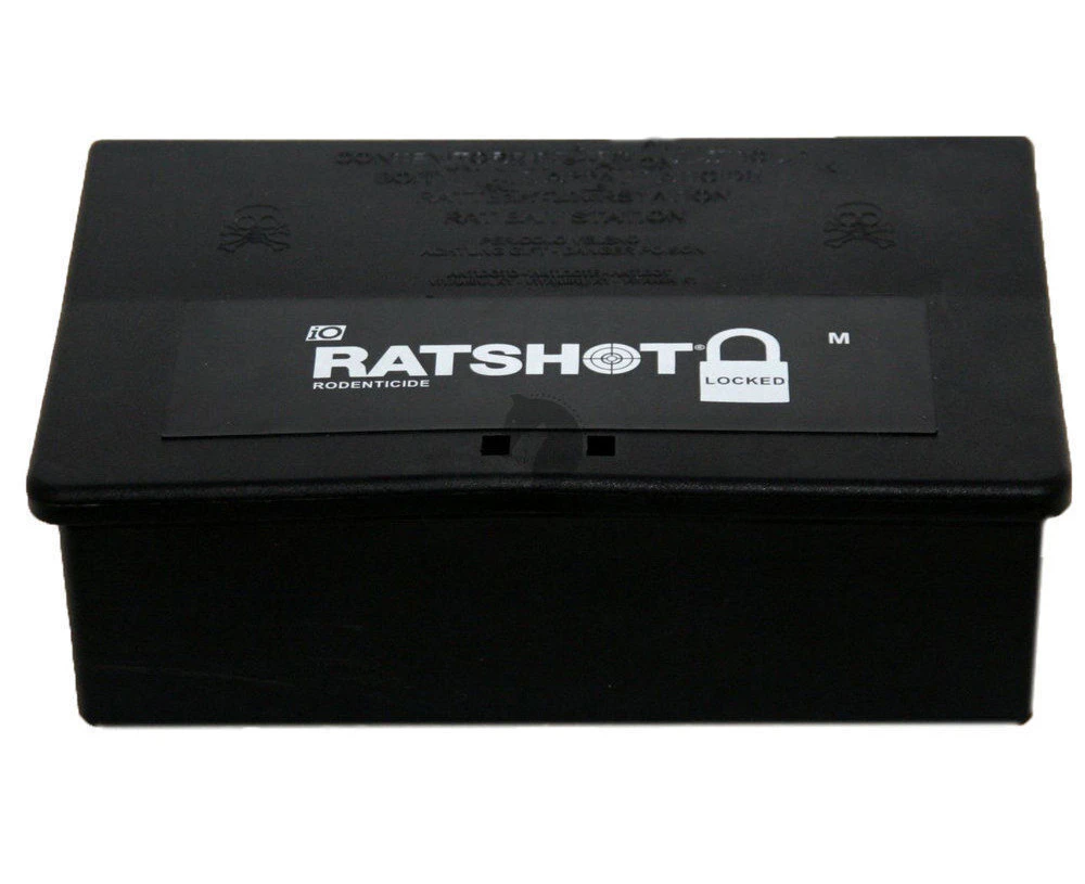 Ratshot Rat Mice Poison Bait Station Tamper Resistant Locked Large