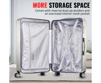 3pc Luggage Suitcase Trolley Set TSA Travel Carry On Bag Hard Case Lightweight I - Silver