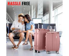 3pc Luggage Suitcase Trolley Set TSA Travel Carry On Bag Hard Case Lightweight J - Pink