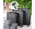 3pc Luggage Suitcase Trolley Set TSA Travel Carry On Bag Hard Case Lightweight G - Black