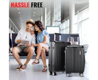 3pc Luggage Suitcase Trolley Set TSA Travel Carry On Bag Hard Case Lightweight G - Black