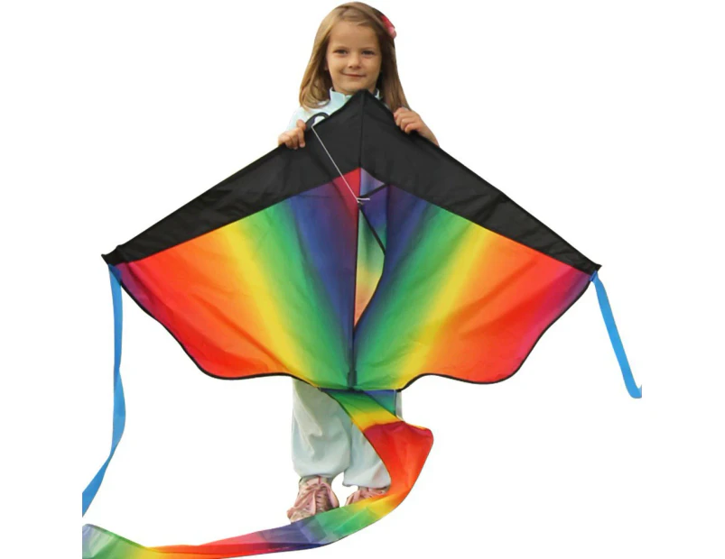 Rainbow Single Line Fly-Hi Delta Kite with 100m String Board Kids Outdoor Toy-