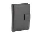 New Genuine Full Grain Leather Unisex RFID Cards Wallet Purse - Black