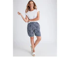 Millers Pull On Printed Rayon Shorts - Womens - Navy Spot