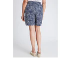 Millers Pull On Printed Rayon Shorts - Womens - Navy Spot