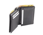 Genuine Bi-Fold Full Grain Leather RFID Protected Wallet Black - Black