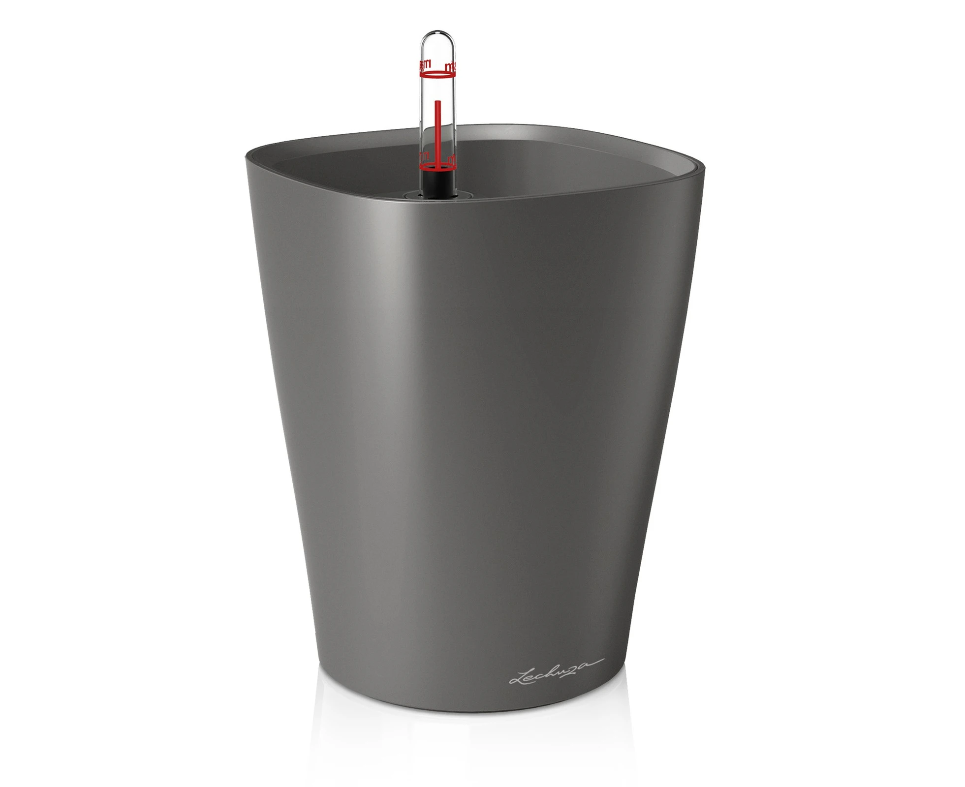 LECHUZA DELTINI PLANTER POT (METALLIC CHARCOAL)