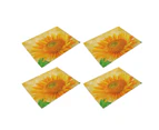 4pcs Creative sunflower heat insulation placemat, simple and hanging non-slip table mat