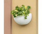 Mbg Flower Pot Exquisite Wall-mounted Plastic Wall Hanging Basket Flowerpot for Garden-White - White