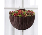 Mbg Flower Pot Exquisite Wall-mounted Plastic Wall Hanging Basket Flowerpot for Garden-Coffee - Coffee