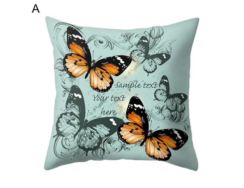 Butterfly Pattern Throw Pillow Case Comfortable Polyester Decorative Stylish Cushion Case Home Decor A