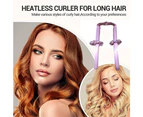 Heat Free Curlers for Long Hair, No Heat Curls Soft Silk Ribbon Hair Rollers Headband Wavy Shaper DIY Hair Styling Tools,Pink