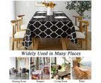 Moroccan Polyester Fabric Tablecloth - Water-Resistant Wrinkle Free Rectangle Dining Table Cover