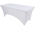 OutdoorLines Fitted Tablecloths Beige Table Clothes for 4 Foot Rectangle Table - Elastic Spandex Massage Bed Table Cover