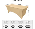 OutdoorLines Fitted Tablecloths Beige Table Clothes for 4 Foot Rectangle Table - Elastic Spandex Massage Bed Table Cover