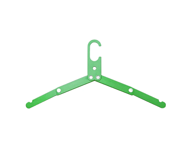 Portable Hanger Folding Non-Slip Scalability Metal Collapsible Clothes Drying Rack Hanger Household Products for Outdoor Green