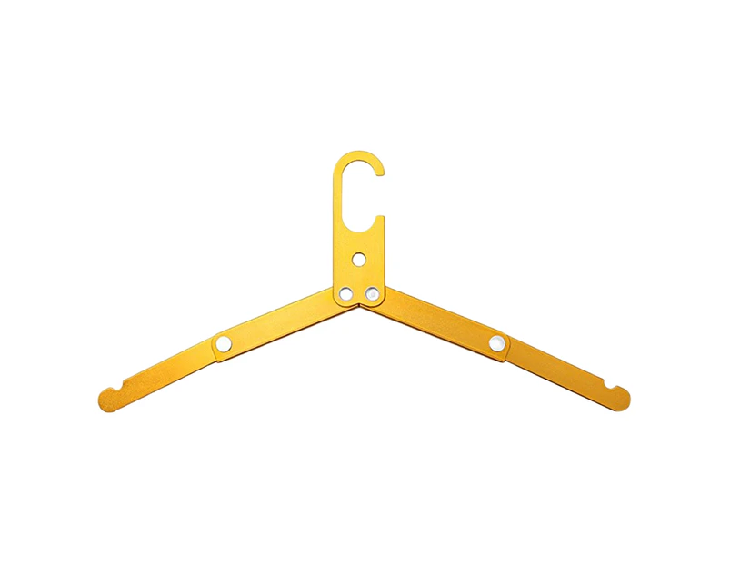 Portable Hanger Folding Non-Slip Scalability Metal Collapsible Clothes Drying Rack Hanger Household Products for Outdoor Golden