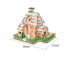 2Pcs DIY Puzzle Play Kids Gift Children Wooden House Educational Toys for School- C