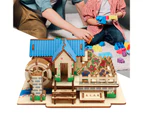 2Pcs DIY Puzzle Play Kids Gift Children Wooden House Educational Toys for School- A