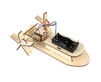 DIY Wooden 3D Electric Ship Model Puzzle Science Experiment Educational Kid Toy-