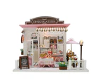 DIY LED Miniature Chocolate Shop Doll House Handmade Crafts Desk Decor Kids Toy-