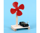 Wooden DIY Assembled Electric Fan Model Science Technology Education Kids Toy-