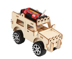 DIY Wooden Electric Car Assembled Scientific Experiment Kids Education Toy-