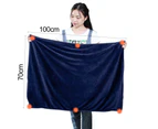Bluebird Heated Shawl Button Design Washable Rectangular USB Electric Heating Blanket for Daily Use-Blue