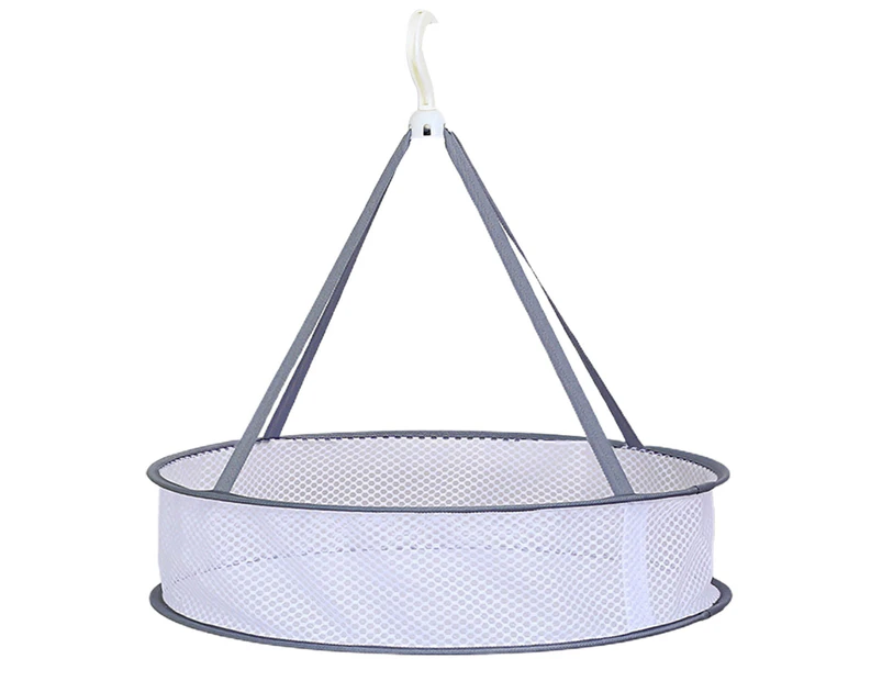 Mbg 1/2 Layer Clothes Dryer Basket with Hanging Hook Fine Mesh Polyester Household Towels Baby Sweater Drying Rack for Home-B