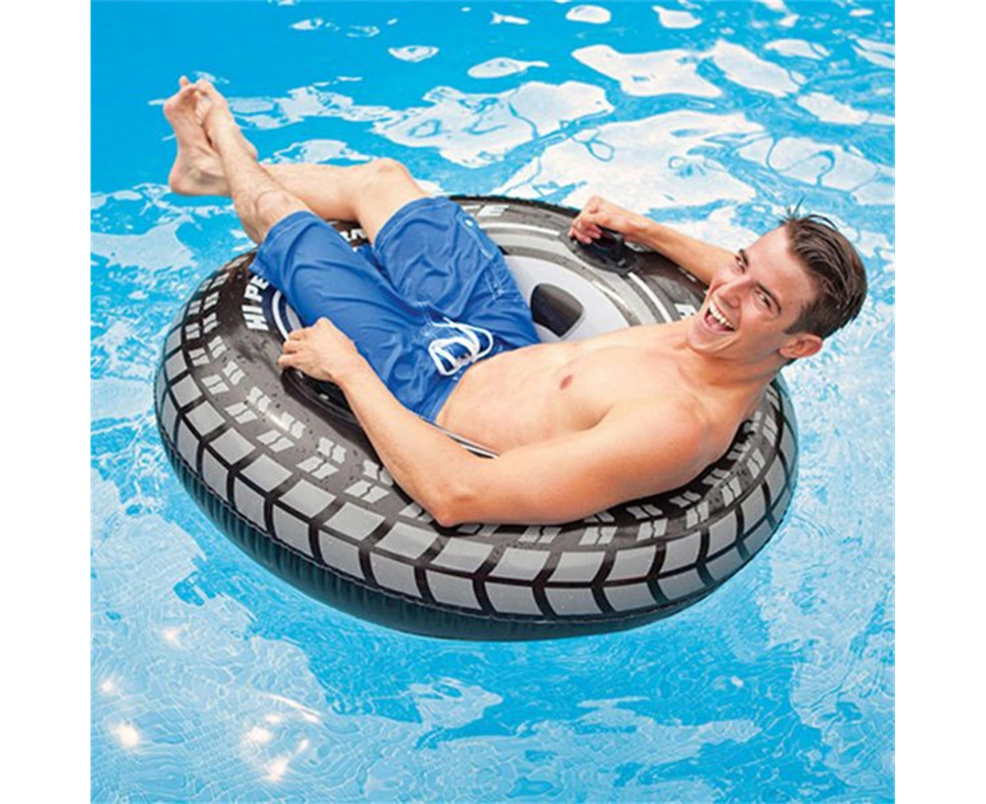 Swimming Ring Tyre Shaped Strong Buoyancy Soft Summer Pool Floating Water Play Toy Birthday Gift - 90 cm