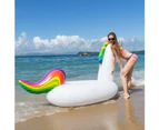 Inflatable Rainbow  Water Float Ride-on Swimming Pool Lounger Beach Raft- M