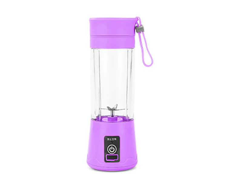 Bluebird 380ml Portable Mini Electric Household Fruit Juicer Blender Squeezer Bottle-Purple 4 blades