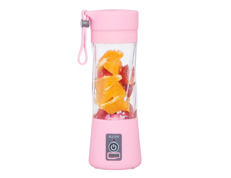 Bluebird 380ml Electric Mini Fruit Juicer Cup USB Smoothie Maker Blender Shaker Bottle-Pink