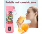 Bluebird 380ml Portable Mini Electric Household Fruit Juicer Blender Squeezer Bottle-Purple 2 blades
