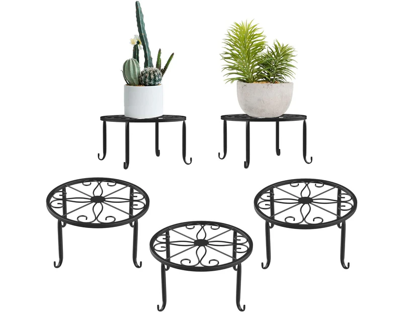 Rack,Shelf,Potted Plant Stand, [3-Pack] Indoor Iron Planter Stand, Rust Resistant, 9" Durable Metal Garden Stand - Black