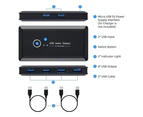 USB 3.0 Switch Selector, KVM Switcher for 2 PC Sharing 4 USB Devices, Mouse Keyboard Scanner Printer Computer, with One Button Swapping and 2 USB Cable