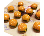 5Pcs Mini Resin Simulation Hamburger Fake Food Accessory Doll House Play Toys- B