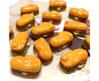 5Pcs Mini Resin Simulation Hamburger Fake Food Accessory Doll House Play Toys- A